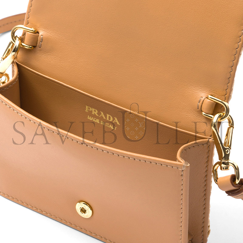 Pra*a woven fabric card holder with shoulder strap 1mr024 (11.5*8*2.5cm)